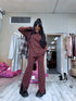 Knitted Set "SMOOTH LINES E5388" - CHOCO